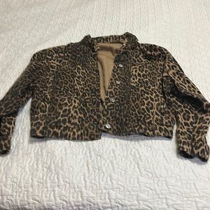 Leopard print Jean jacket xl 16-18